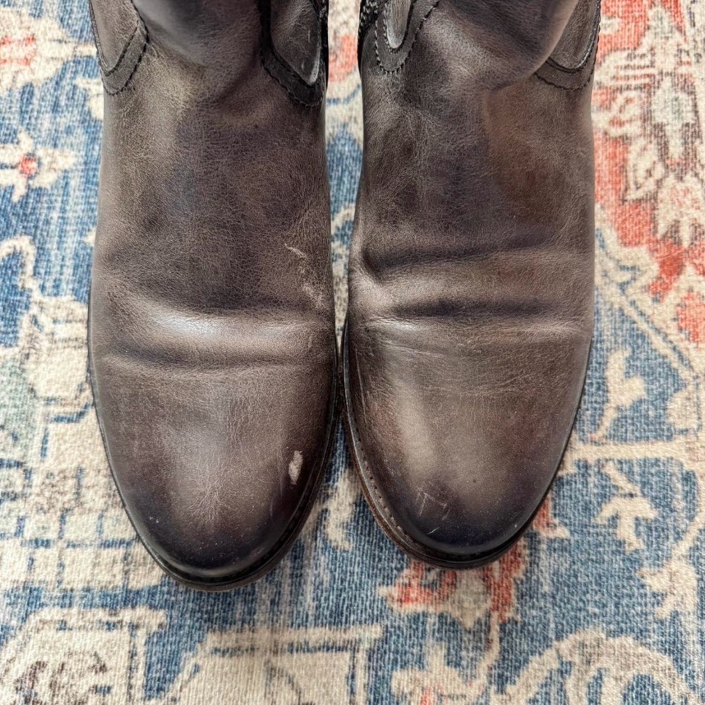 Frye Women's Dark Brown/Grey Leather Boots